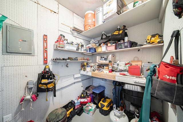 storage area featuring electric panel