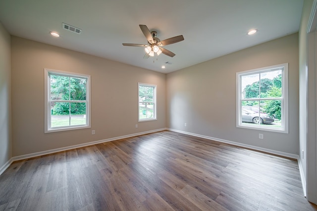 821 Lichfield Rd, Columbus, GA 31904 - spare room featuring wood finished floors, ceiling fan, and recessed lighting