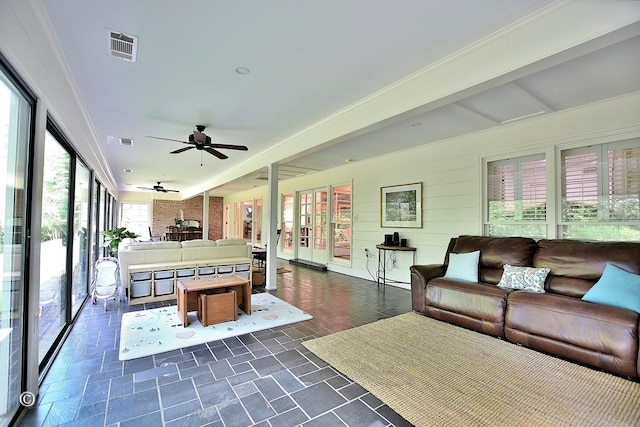 7124 Leighton Rd, Columbus, GA 31904 - living area with visible vents and a ceiling fan