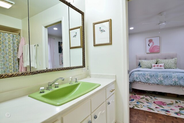 7124 Leighton Rd, Columbus, GA 31904 - ensuite bathroom featuring vanity, a ceiling fan, and recessed lighting