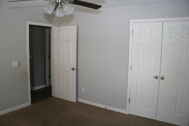 3813 Meritas Dr, Columbus, GA 31904 - unfurnished bedroom featuring carpet flooring, a closet, and ceiling fan