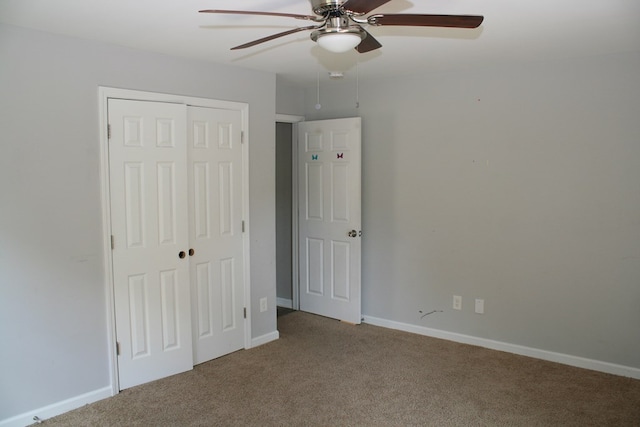 3813 Meritas Dr, Columbus, GA 31904 - unfurnished bedroom featuring carpet flooring, a closet, and a ceiling fan