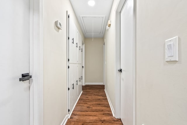 2630 Skylake Dr, Columbus, GA 31907 - hall featuring attic access and dark wood-style floors