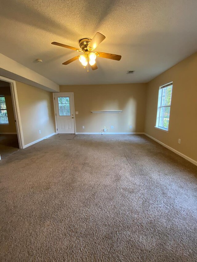 spare room featuring plenty of natural light and carpet floors