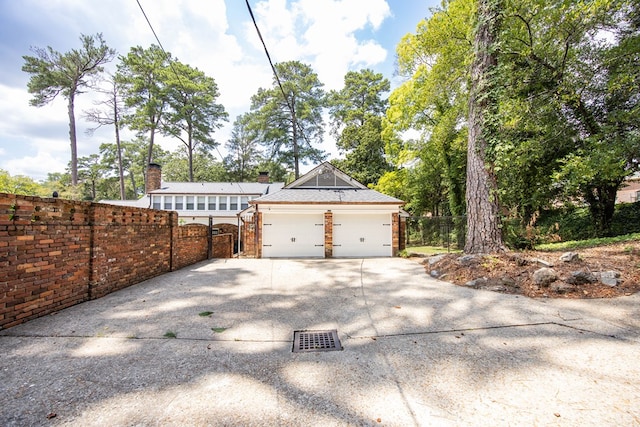 view of garage