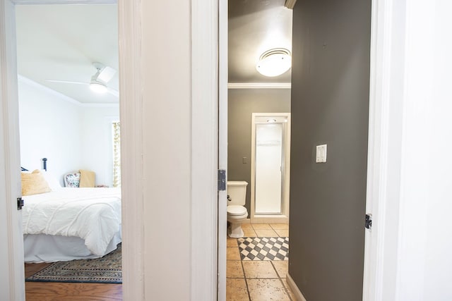 hallway with ornamental molding