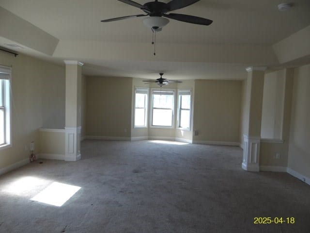 8 Rusty Dr, Phenix City, AL 36869 - carpeted spare room with a ceiling fan, decorative columns, and baseboards