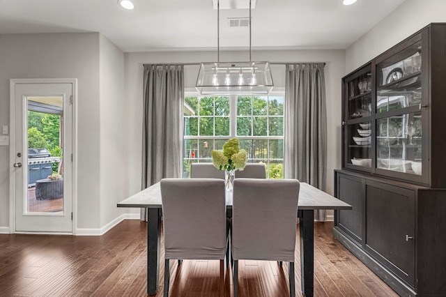 221 Abberly Ln, Ellerslie, GA 31807 - dining area featuring dark wood-style flooring and recessed lighting