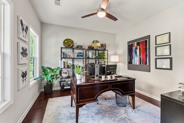221 Abberly Ln, Ellerslie, GA 31807 - office featuring ceiling fan and wood finished floors