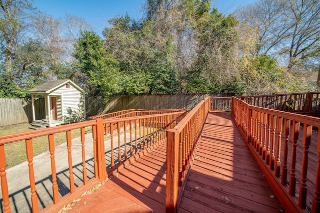 deck with a storage unit