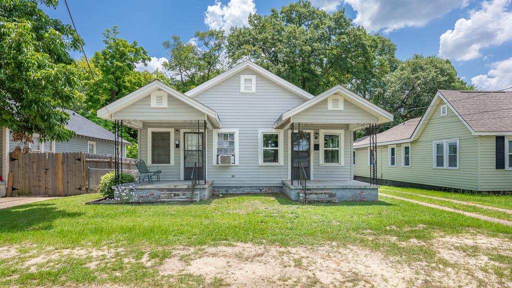 3408 Hamilton Rd, Columbus, GA 31904 - shotgun-style home with covered porch and cooling unit