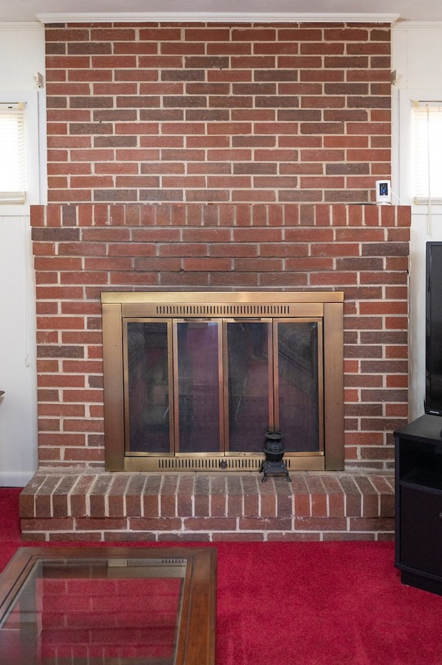 interior details featuring carpet flooring