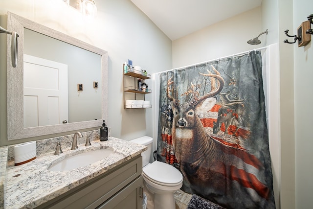 11602 Ga Highway 0085, Waverly Hall, GA 31831 - bathroom featuring vanity, toilet, and a shower with curtain