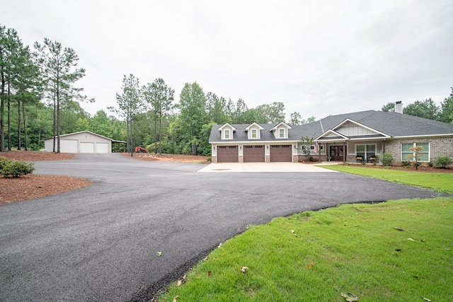 11602 Ga Highway 0085, Waverly Hall, GA 31831 - view of front facade with a front yard and a detached garage