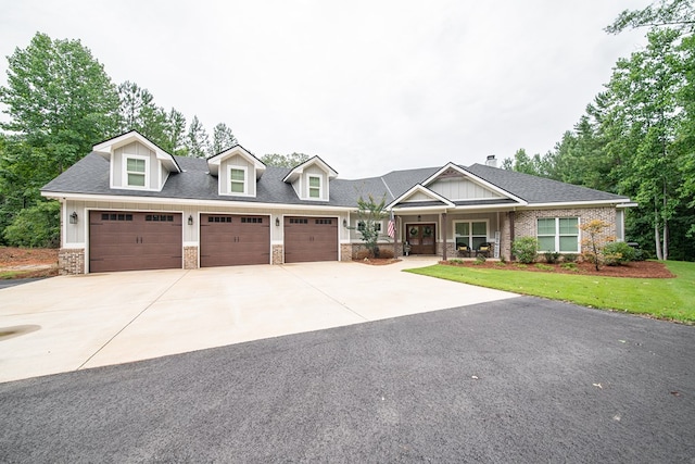 11602 Ga Highway 0085, Waverly Hall, GA 31831 - view of front of property featuring driveway, a front lawn, brick siding, and roof with shingles