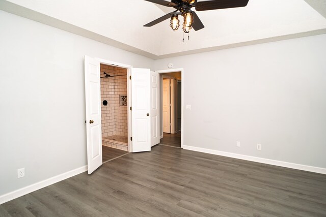 2 Labrador Ct, Columbus, GA 31909 - unfurnished bedroom with dark wood-style floors, ensuite bath, and ceiling fan