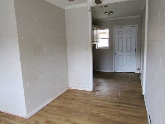 3406 Terminal St, Columbus, GA 31906 - empty room featuring a ceiling fan, ornamental molding, and wood finished floors
