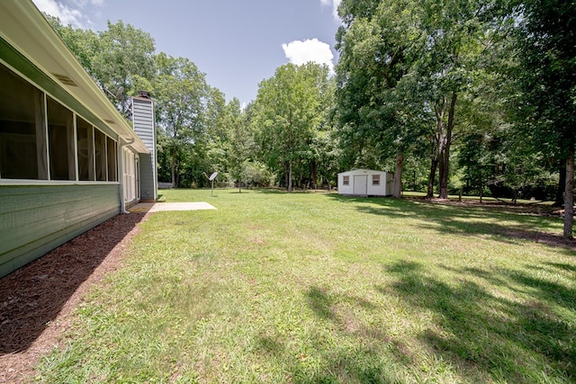 177 Wright Rd, Pine Mountain, GA 31822 - view of green lawn featuring a shed and view of wooded area