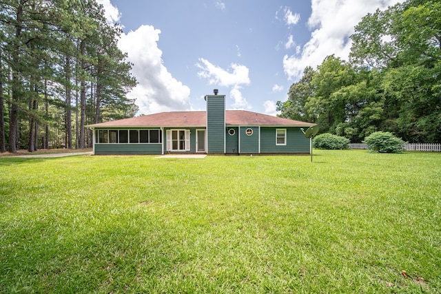 177 Wright Rd, Pine Mountain, GA 31822 - rear view of property featuring a chimney and a sunroom