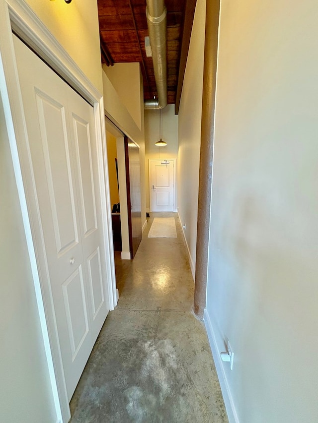 1201 Front Ave, Columbus, GA 31901 - corridor with concrete flooring and wooden ceiling