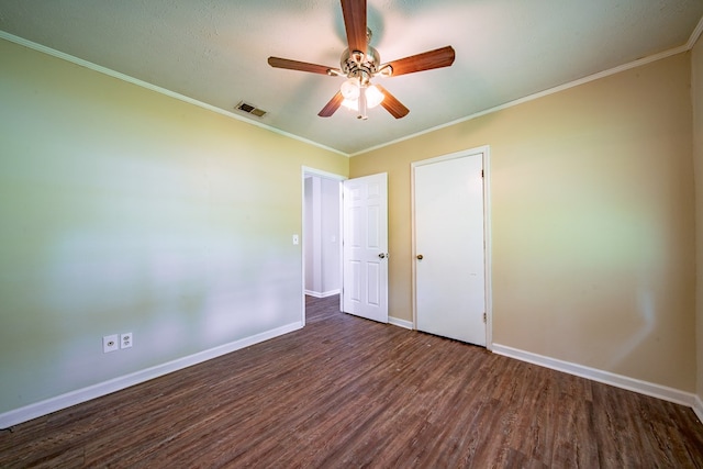 6127 Stony Creek Dr, Columbus, GA 31909 - unfurnished room with wood finished floors, baseboards, ceiling fan, and ornamental molding