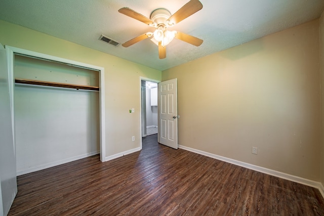 6127 Stony Creek Dr, Columbus, GA 31909 - unfurnished bedroom featuring wood finished floors, baseboards, a closet, a ceiling fan, and a textured ceiling