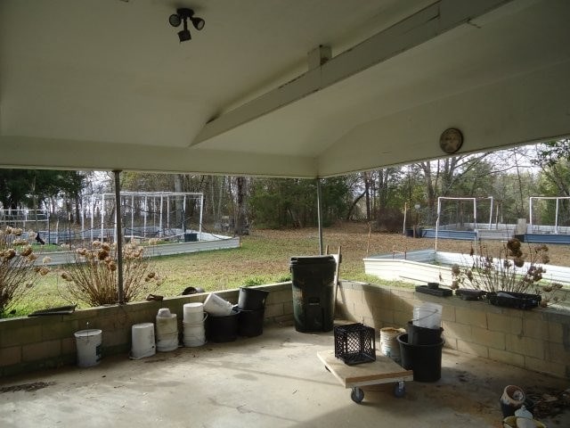 view of patio featuring a trampoline