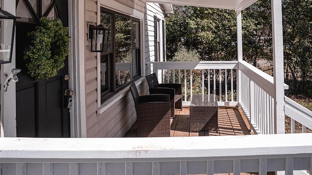 deck with covered porch