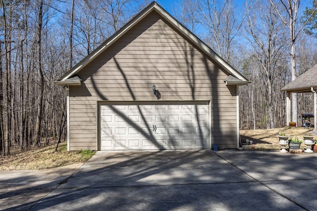 view of garage