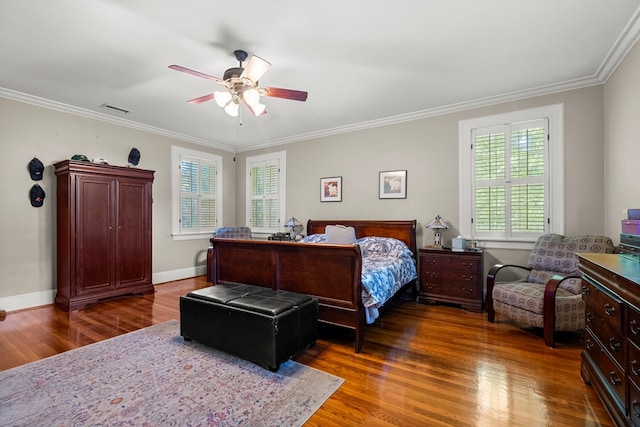 1809 Carter Ave, Columbus, GA 31906 - bedroom with wood finished floors, crown molding, and a ceiling fan