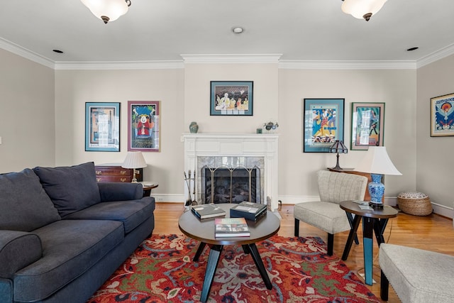 1809 Carter Ave, Columbus, GA 31906 - living room featuring wood finished floors, crown molding, and a fireplace