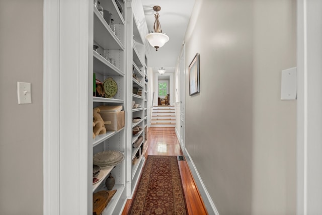 1809 Carter Ave, Columbus, GA 31906 - hallway with dark wood-style flooring and baseboards
