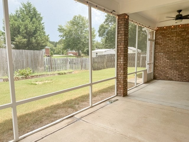 93 Pebble Ct, Smiths Station, AL 36877 - unfurnished sunroom featuring ceiling fan and plenty of natural light