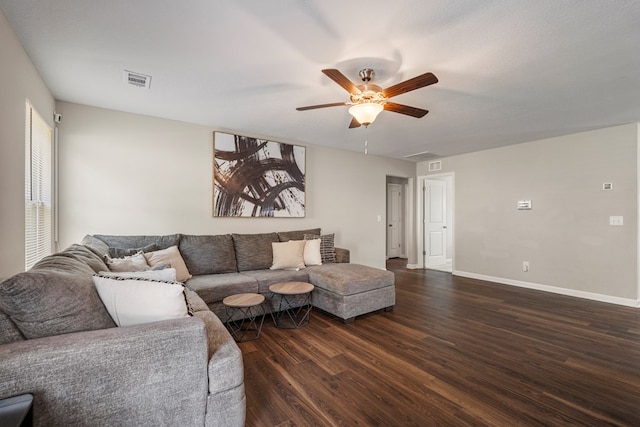 6368 Sandy Bottom Dr, Columbus, GA 31907 - living area with wood finished floors and ceiling fan