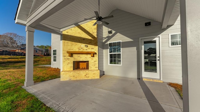 view of patio / terrace with ceiling fan