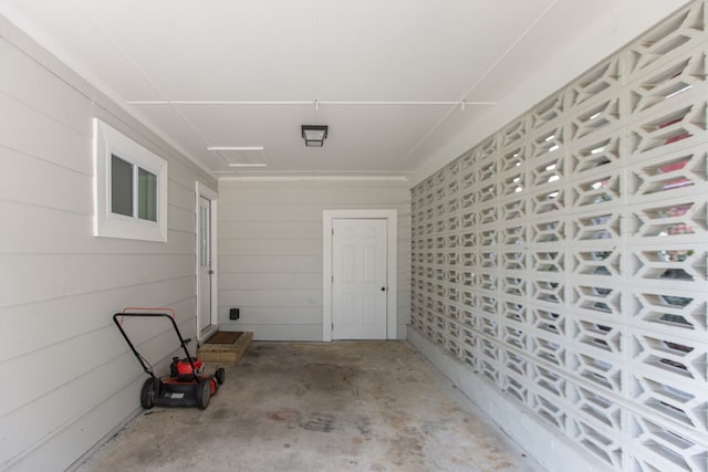 view of garage