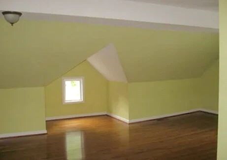 additional living space with lofted ceiling and dark hardwood / wood-style floors