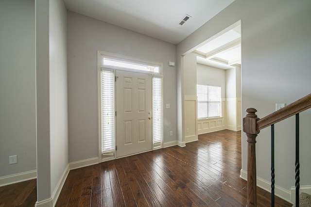 entryway featuring dark hardwood / wood-style floors