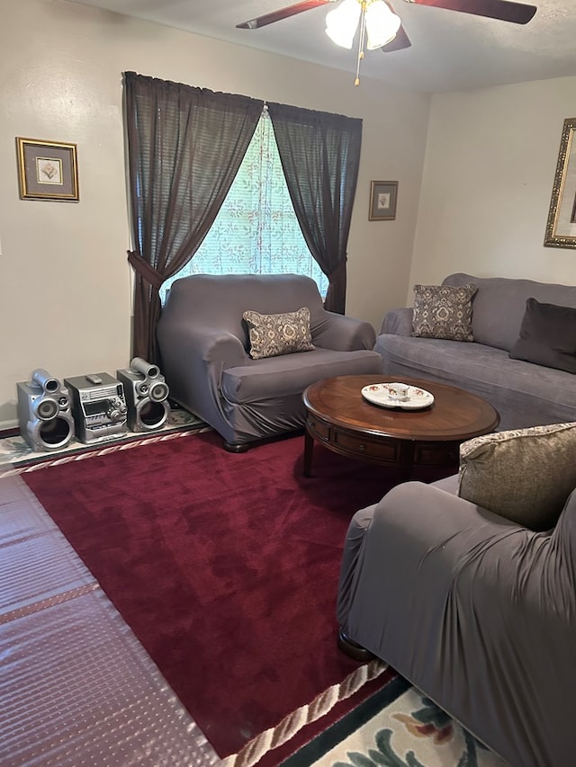 5027 Abbott Ave, Columbus, GA 31904 - living room with ceiling fan and carpet