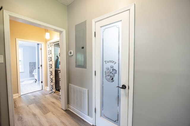 170 Slappy Dr, Hamilton, GA 31811 - corridor with light wood-style floors and electric panel