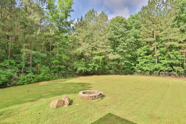 142 Richardson Ct, Fortson, GA 31808 - view of green lawn featuring an outdoor fire pit