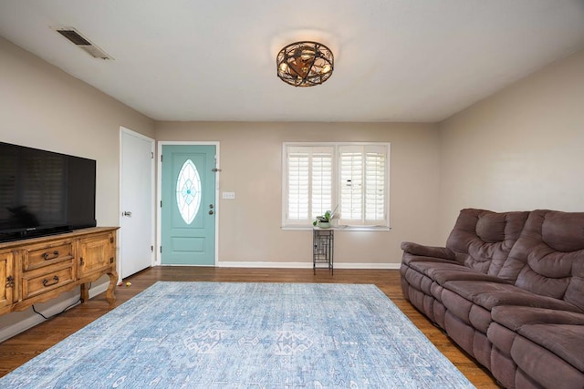 living room featuring hardwood / wood-style flooring