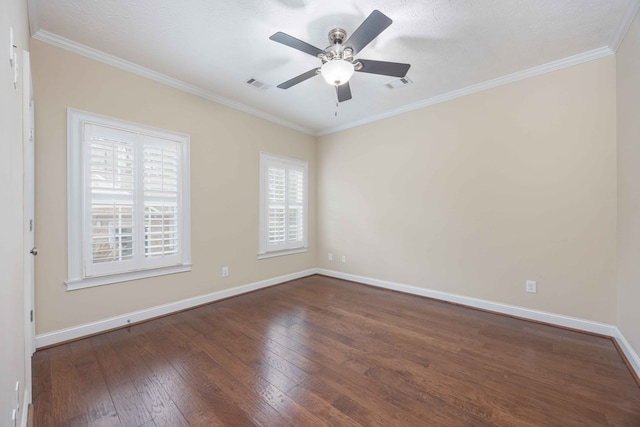 8758 Ga Highway 0315, Cataula, GA 31804 - empty room featuring hardwood / wood-style flooring, ornamental molding, baseboards, and ceiling fan