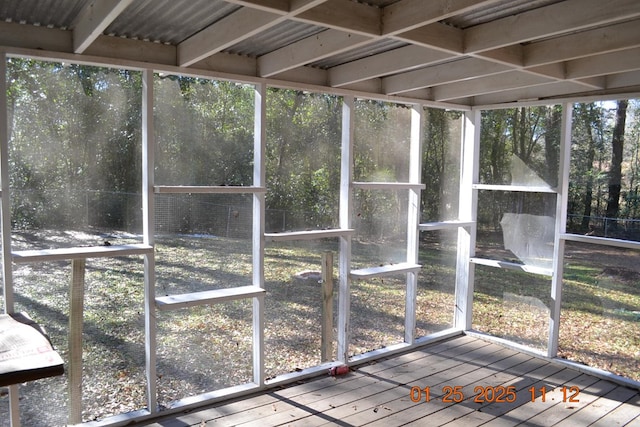 view of unfurnished sunroom