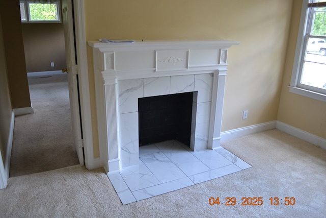 3836 Mulberry Dr, Columbus, GA 31907 - detailed view of carpet floors, a premium fireplace, and baseboards