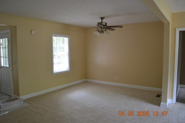 3836 Mulberry Dr, Columbus, GA 31907 - foyer entrance featuring light colored carpet, ceiling fan, and baseboards