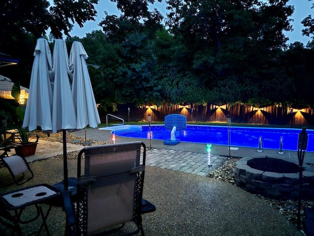4524 Hedingham Ln, Columbus, GA 31907 - view of pool featuring a fenced backyard, an outdoor fire pit, and a patio area