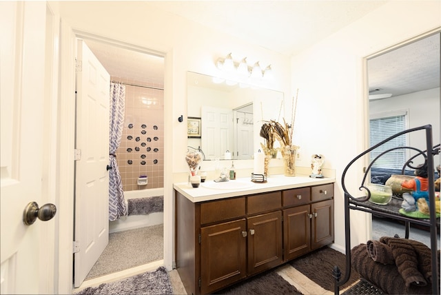 4524 Hedingham Ln, Columbus, GA 31907 - bathroom with vanity and shower / bath combination with curtain
