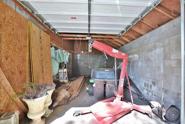 1237 Smith Rd, Fortson, GA 31808 - garage featuring concrete block wall