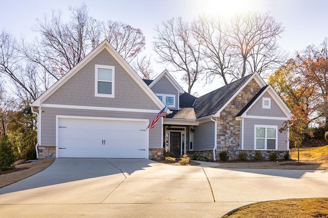 craftsman inspired home with a garage